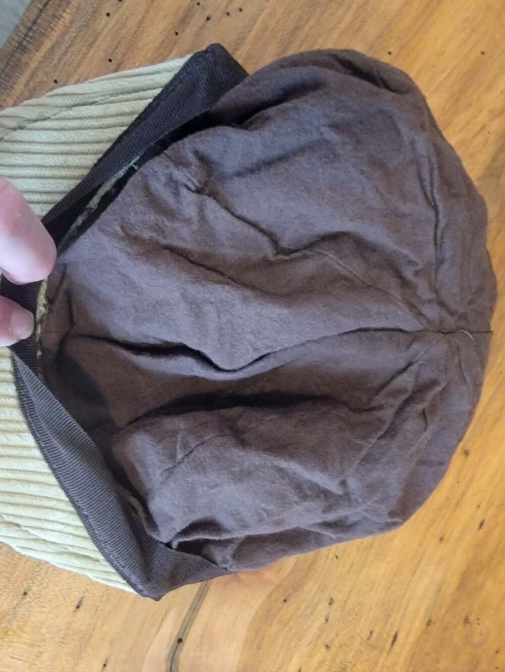 Vintage Look JCT Corduroy Patchwork Newsboy Cap w/Yarn Pom Pom - Picture 7 of 15
